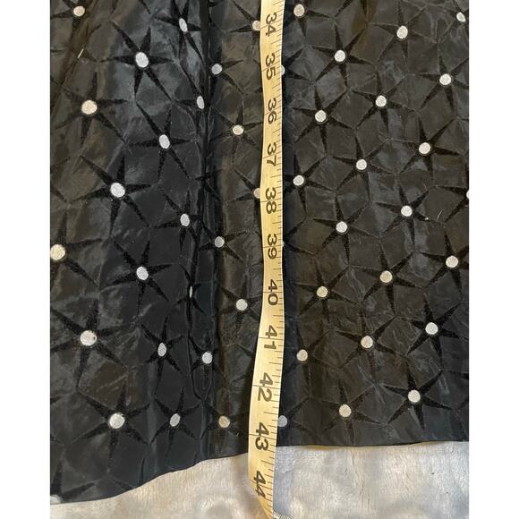 Vtg 1950s velvet taffeta cocktail dress L/XL silver atomic print rhinestone VLV - Picture 8 of 11